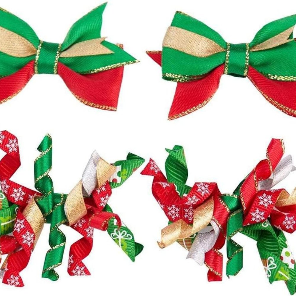 Blueberry Set of 4 Holiday Dog Bows
